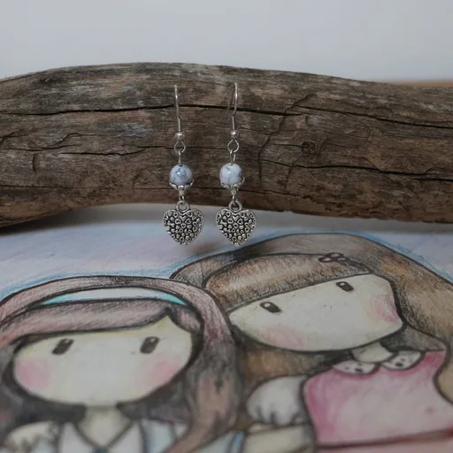 Boucles d'oreilles Cœur de pierre